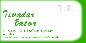 tivadar bator business card